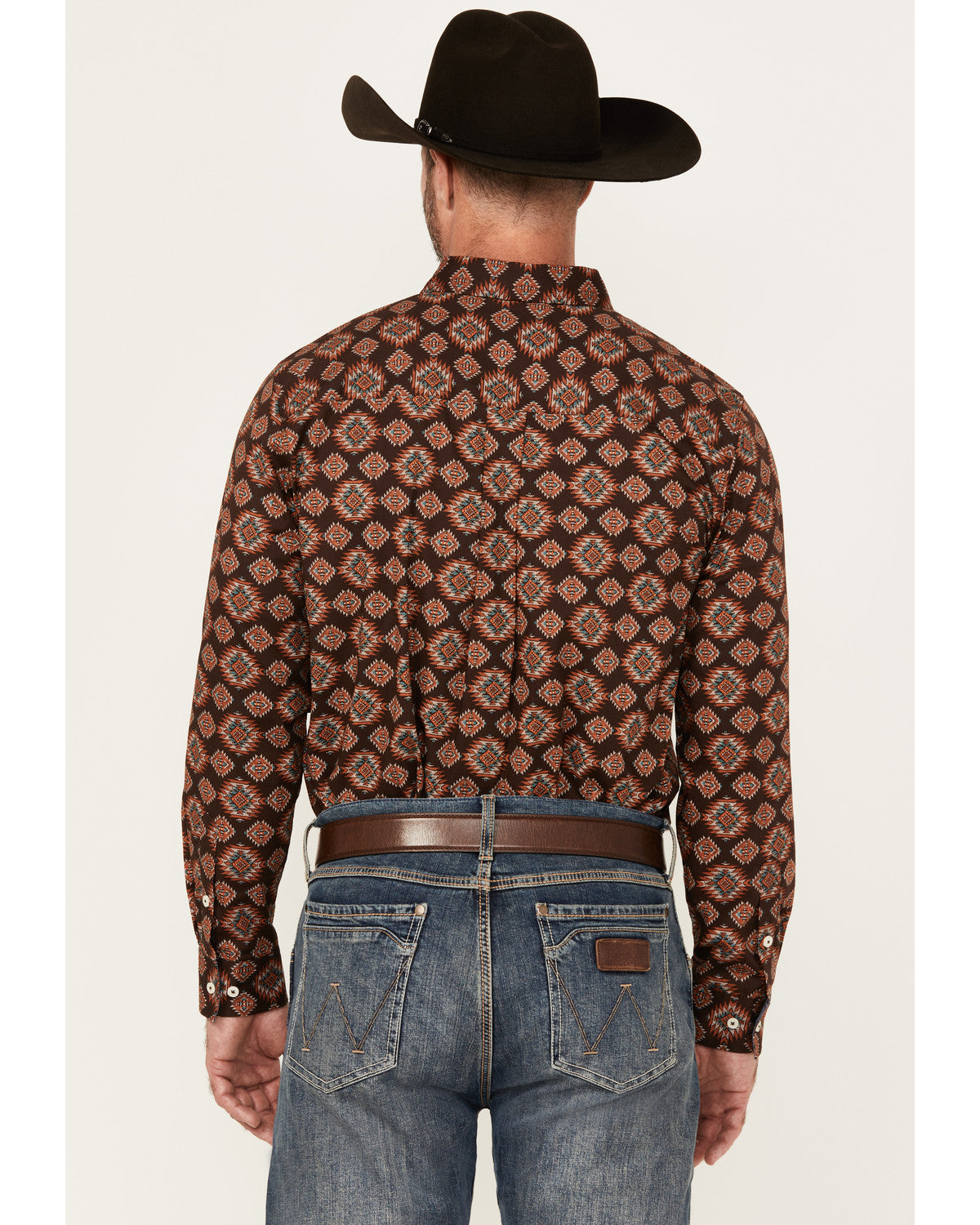 Men's Bite The Bullet Southwestern Print Long Sleeve Button