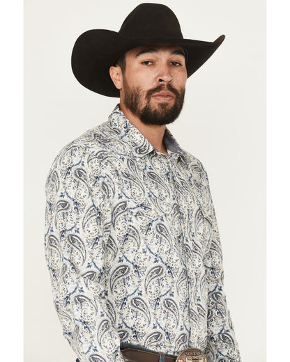 Men's Rodeo Runway Paisley Print Long Sleeve Snap Shirt