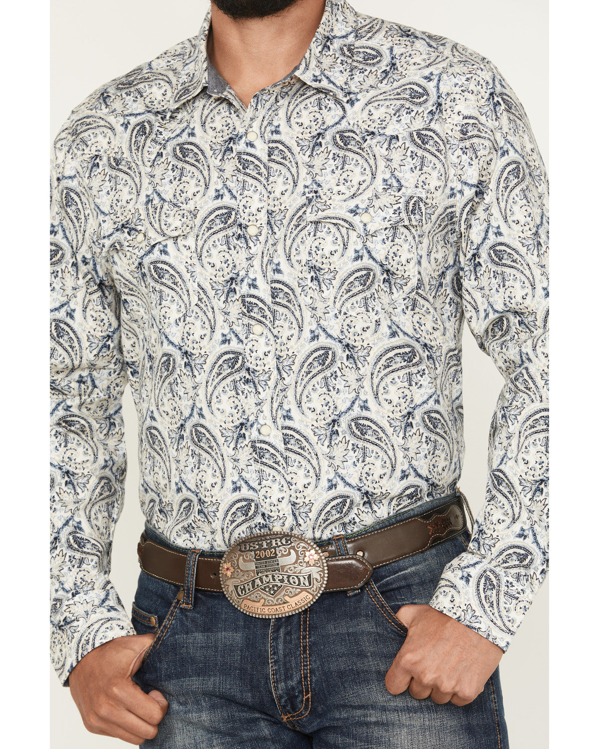 Men's Rodeo Runway Paisley Print Long Sleeve Snap Shirt
