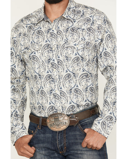 Men's Rodeo Runway Paisley Print Long Sleeve Snap Shirt