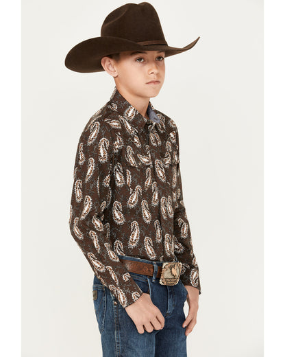 Boys' Flea Market Paisley Print Long Sleeve Snap Western Sh