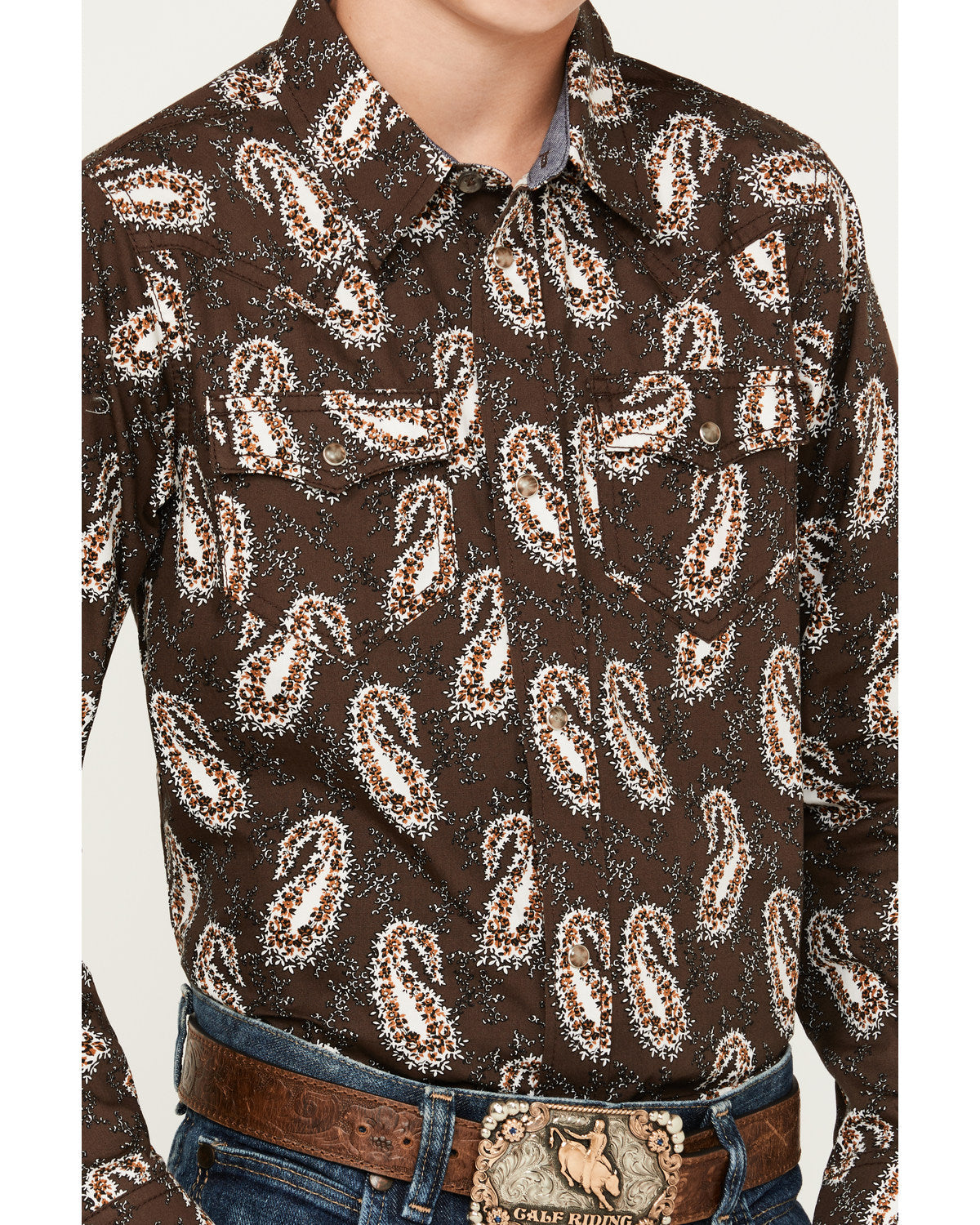 Boys' Flea Market Paisley Print Long Sleeve Snap Western Sh