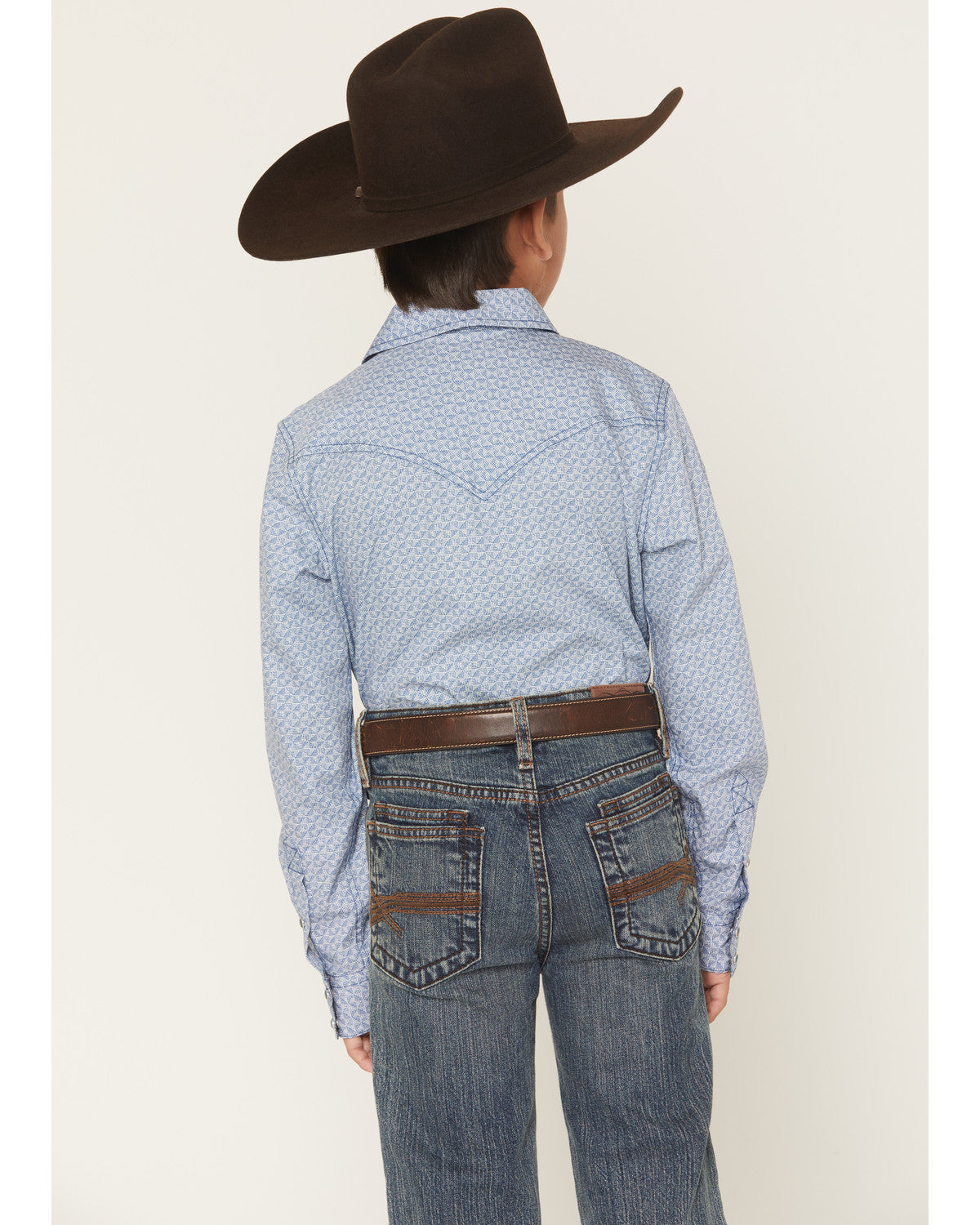Boys' Coastal Cowboy Geo Print Long Sleeve Snap Western Shi