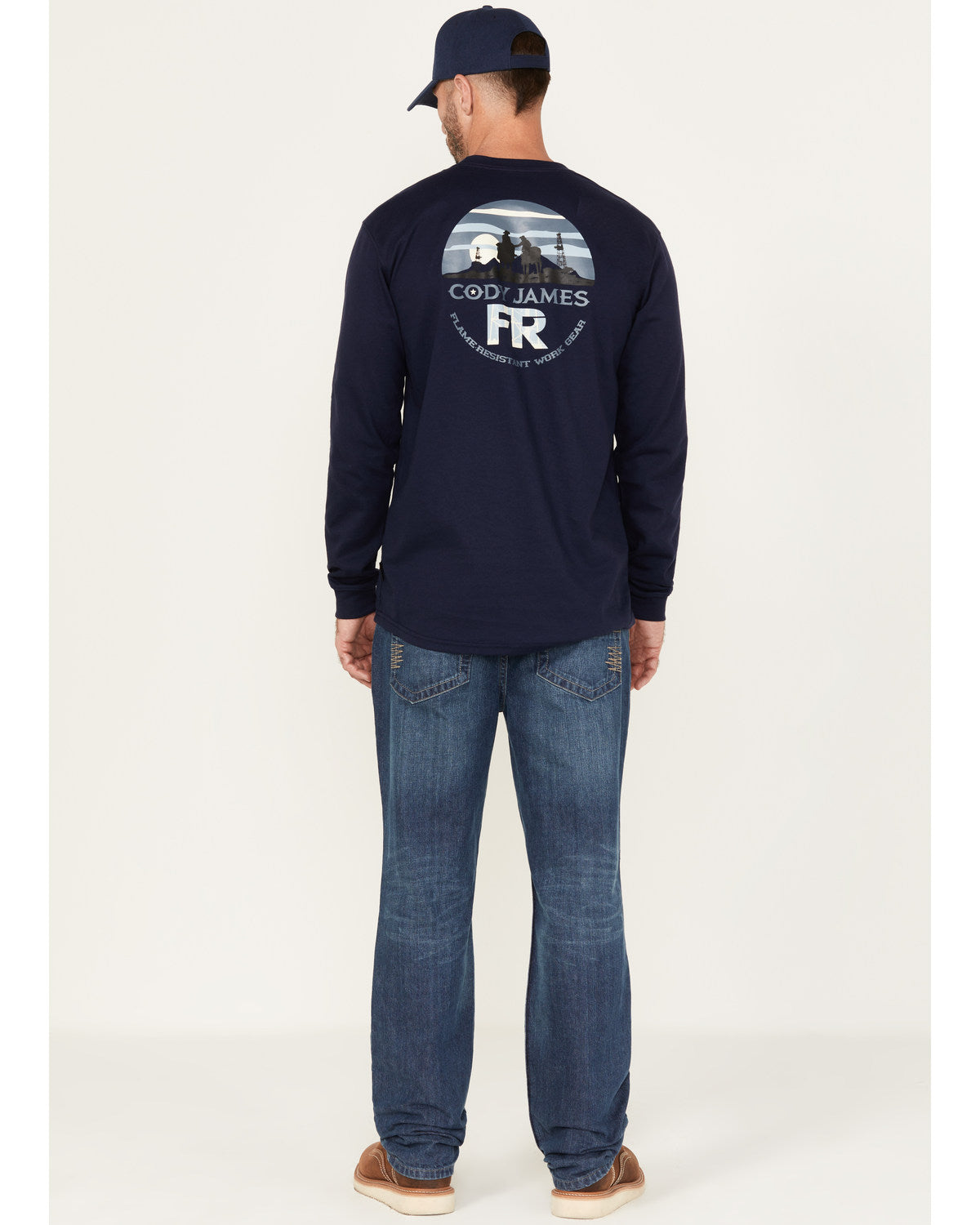 Men's FR Medium Wash Slim Straight Jeans