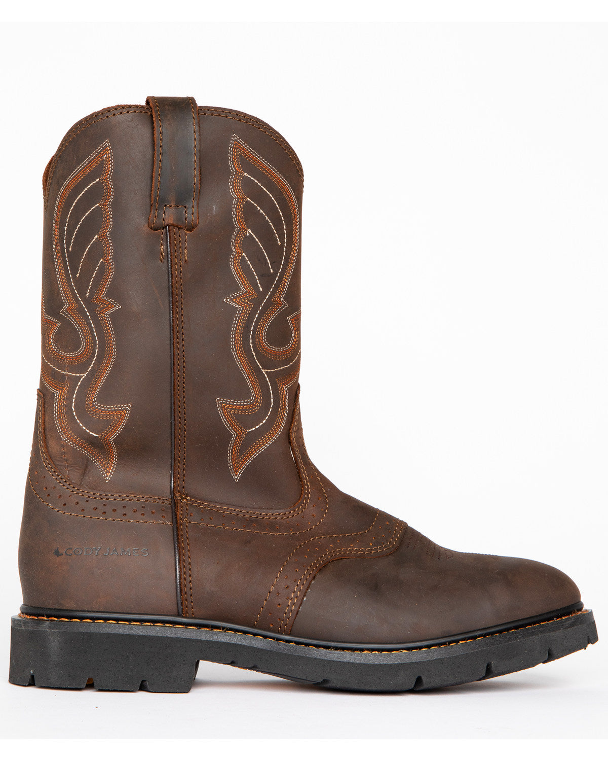 Men's Mustang Western Pull-On Work Boots - Soft Toe