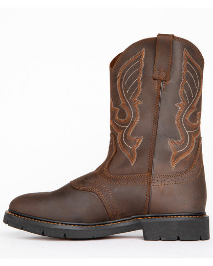 Men's Mustang Western Pull-On Work Boots - Soft Toe