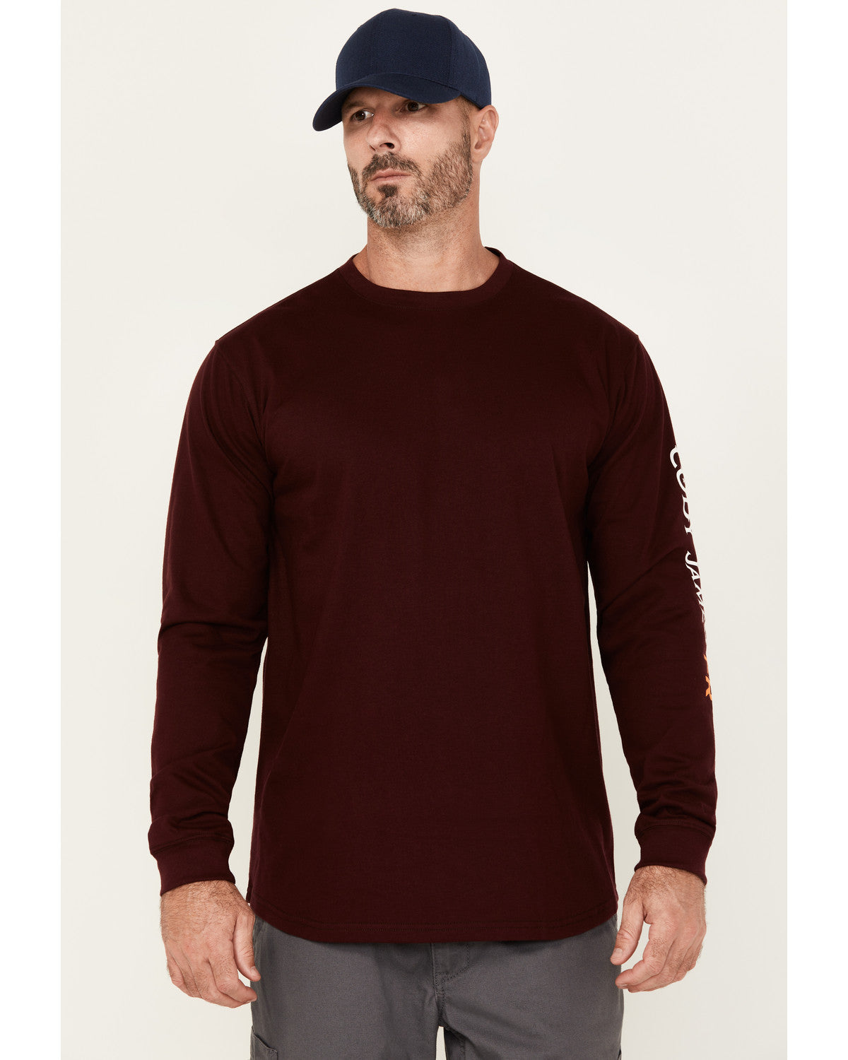 Men's FR Logo Long Sleeve Graphic Work T-Shirt