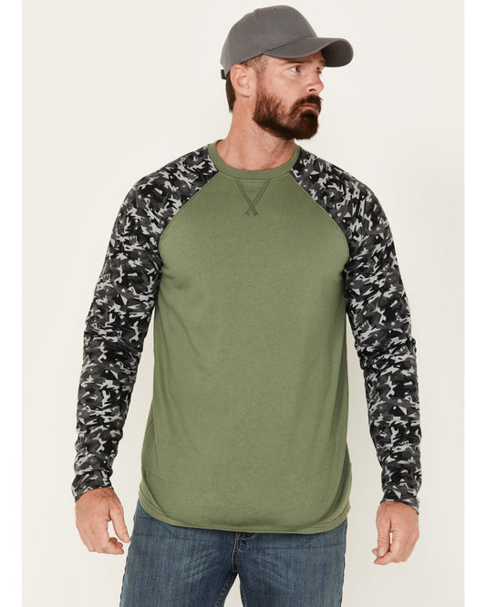 Men's FR Color Block Baseball Work T-Shirt