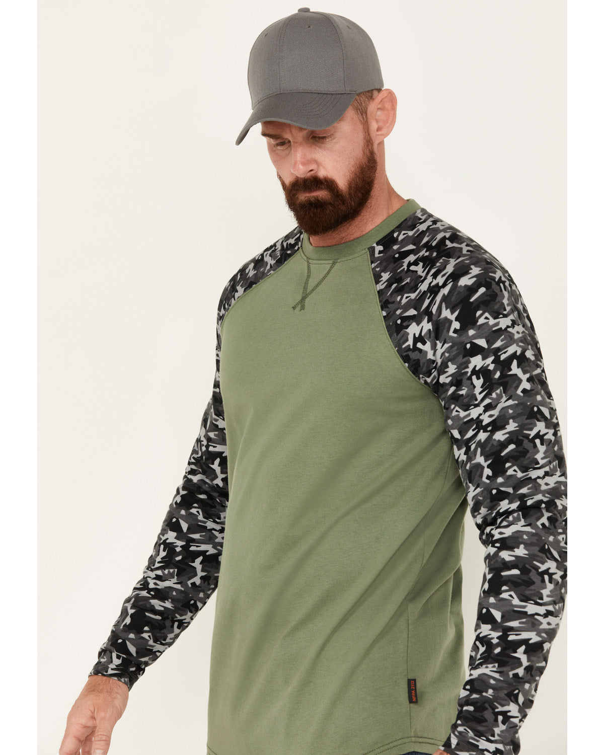 Men's FR Color Block Baseball Work T-Shirt