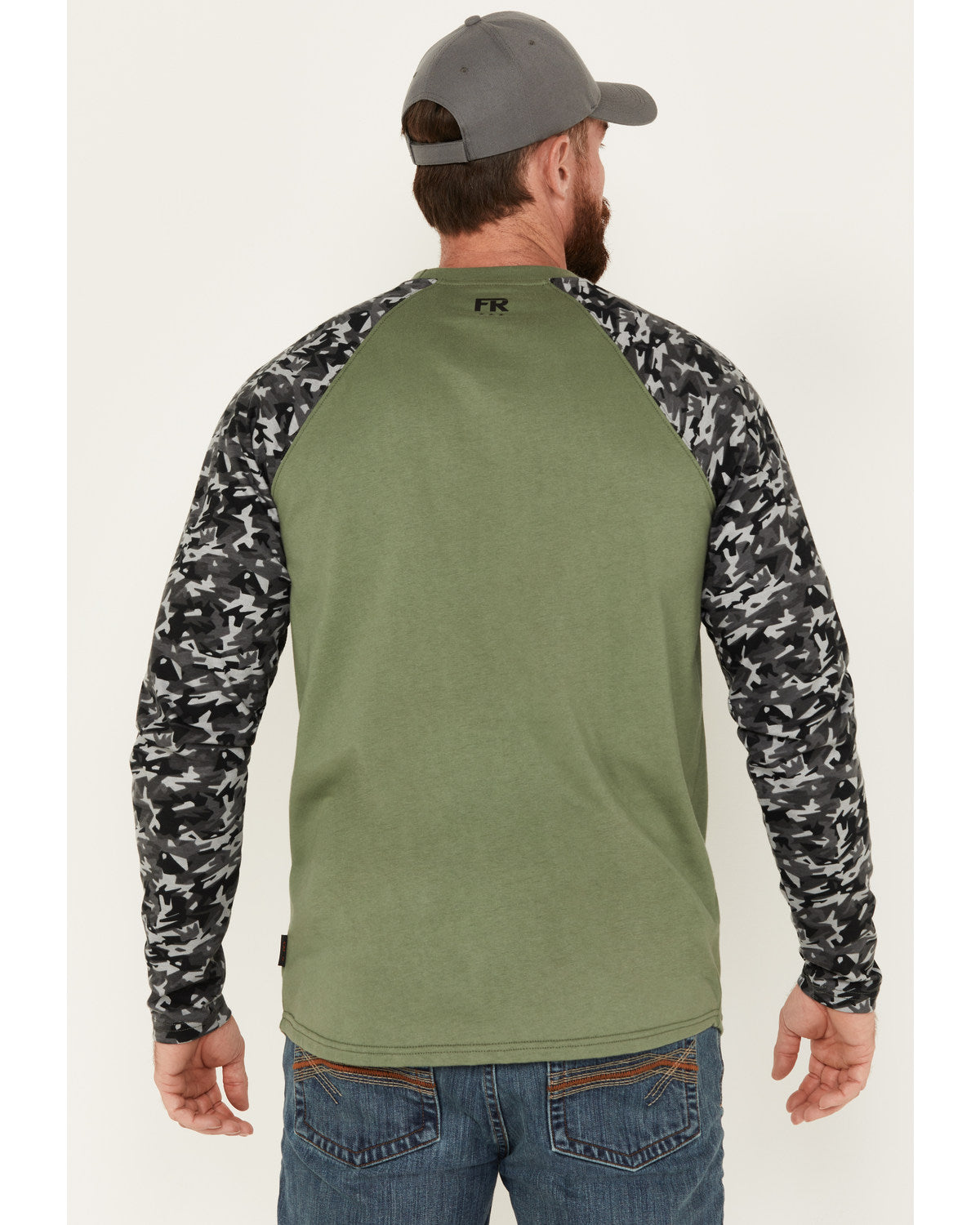 Men's FR Color Block Baseball Work T-Shirt