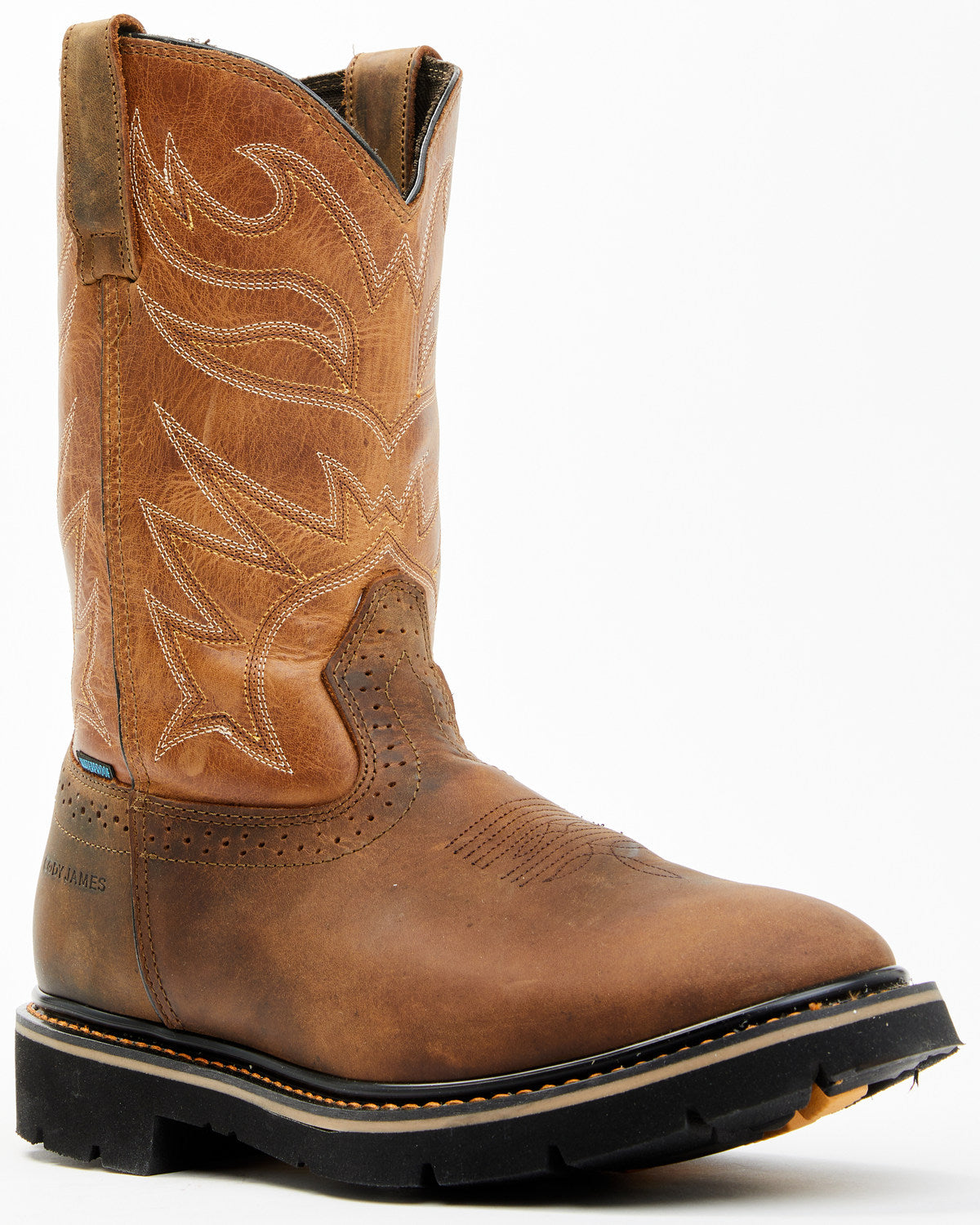 Men's Mustang Pull-On Waterproof Work Boots - Soft Toe