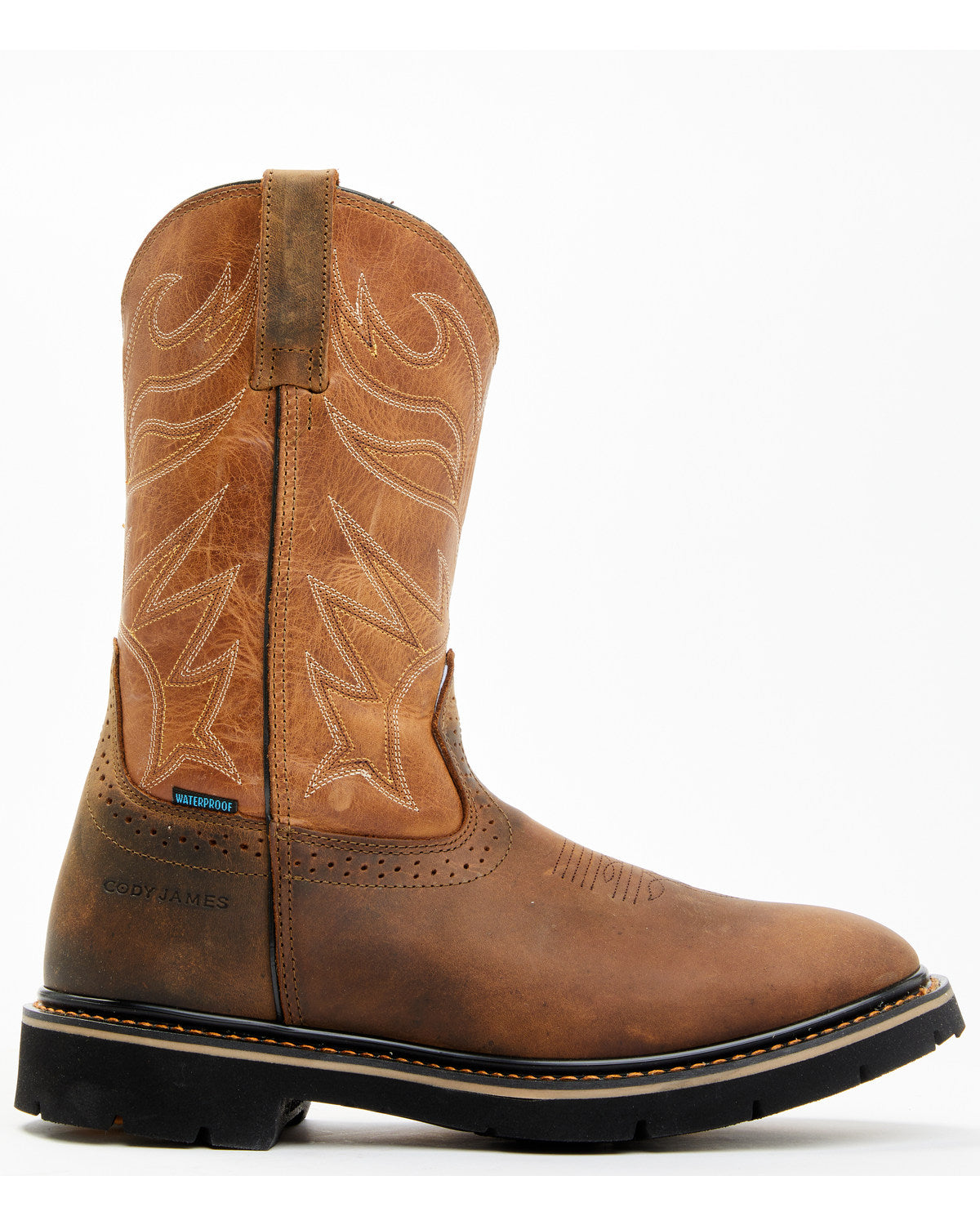 Men's Mustang Pull-On Waterproof Work Boots - Soft Toe
