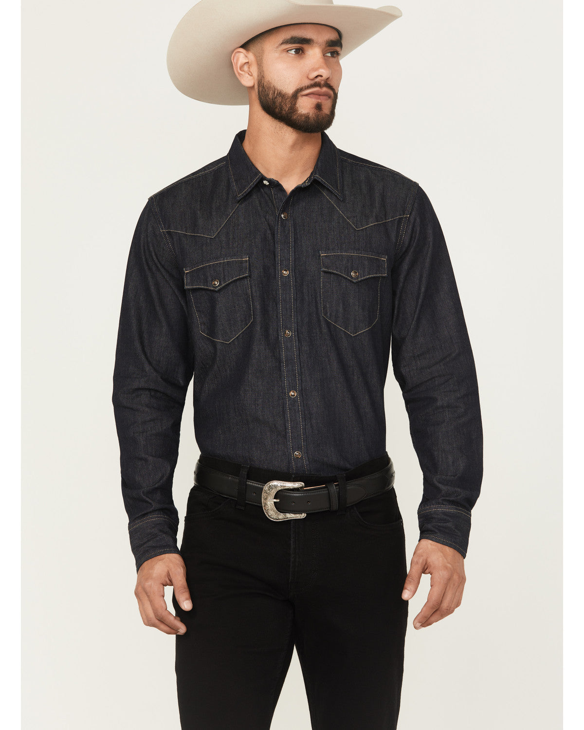 Black 1978® Men's Long Sleeve Snap Denim Western Shirt