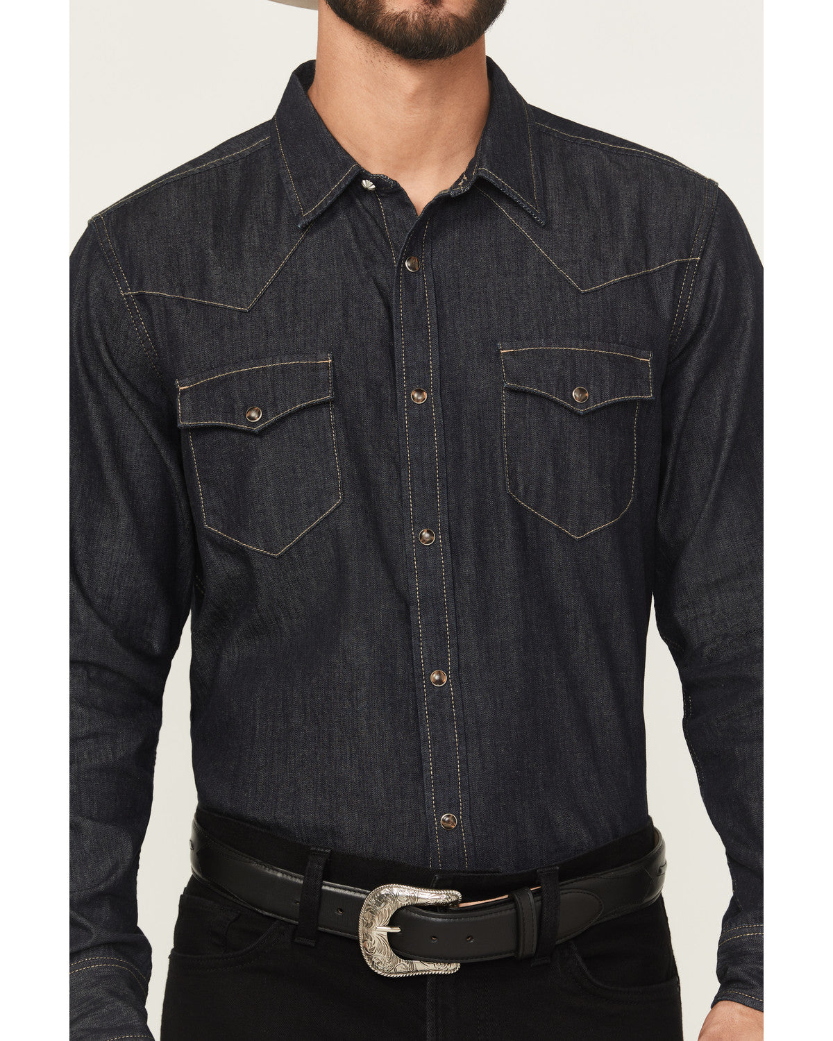 Black 1978® Men's Long Sleeve Snap Denim Western Shirt