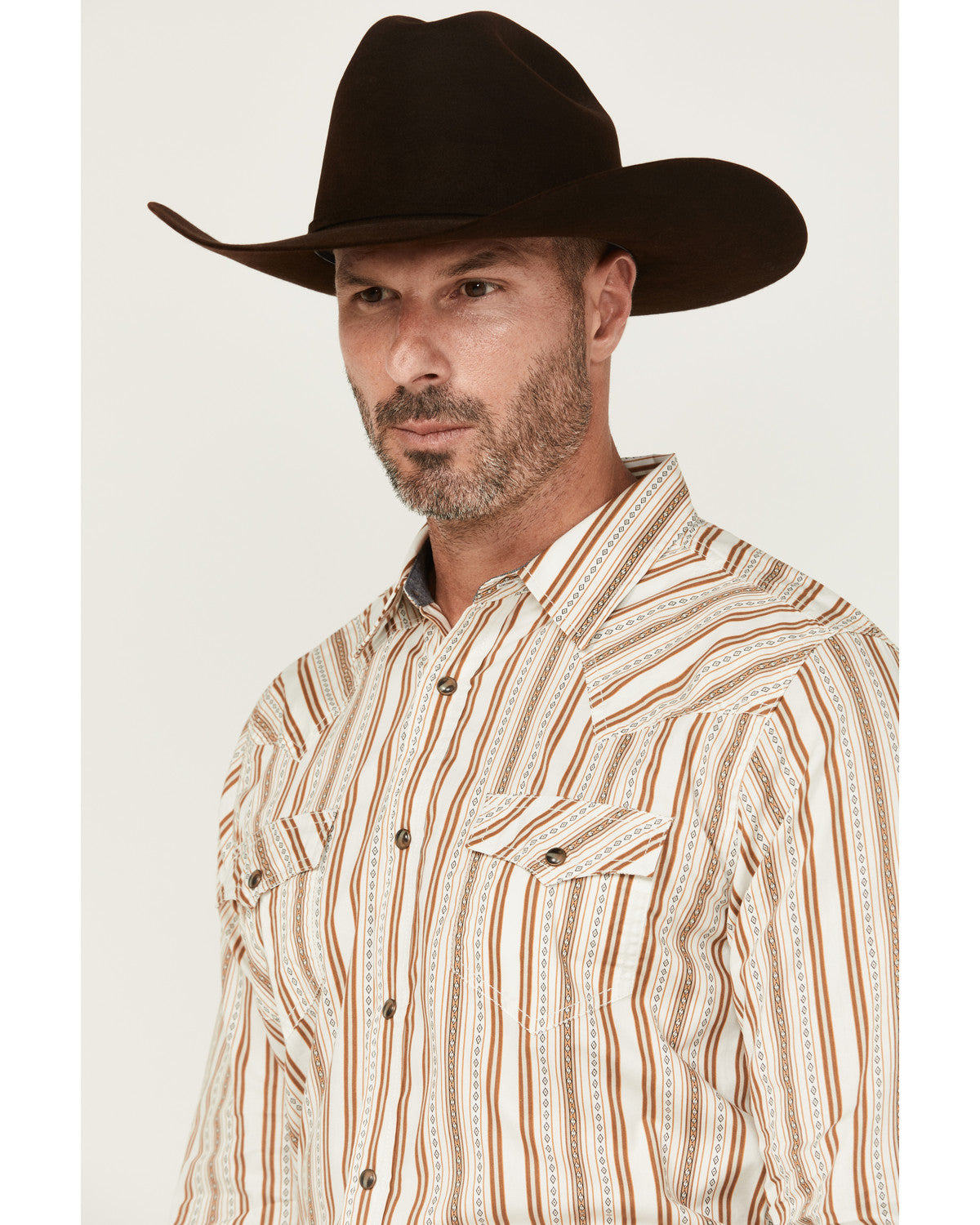 Men's Sierra Southwestern Striped Long Sleeve Snap Western