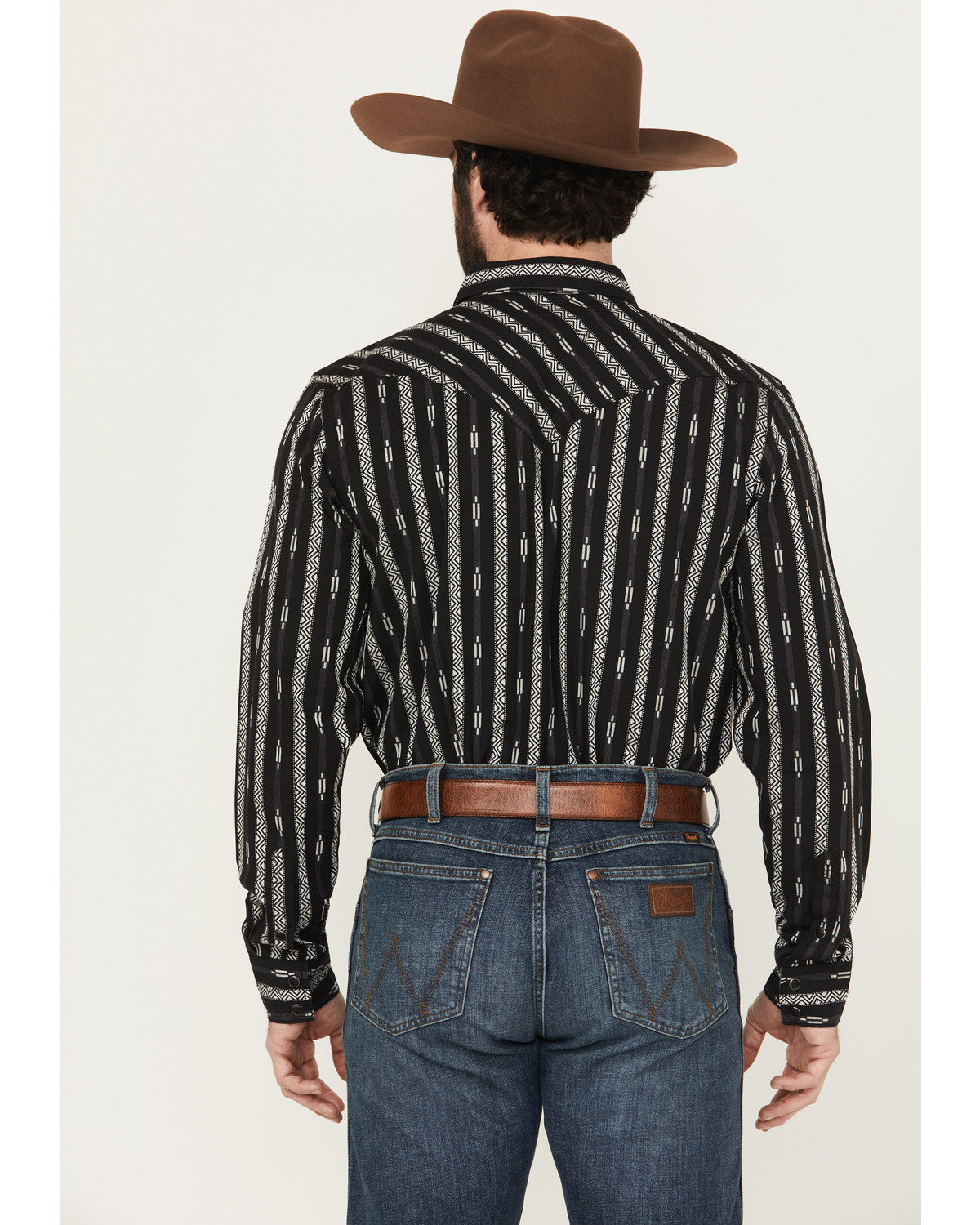 Men's Range Rover Ready Striped Long Sleeve Snap Western Sh