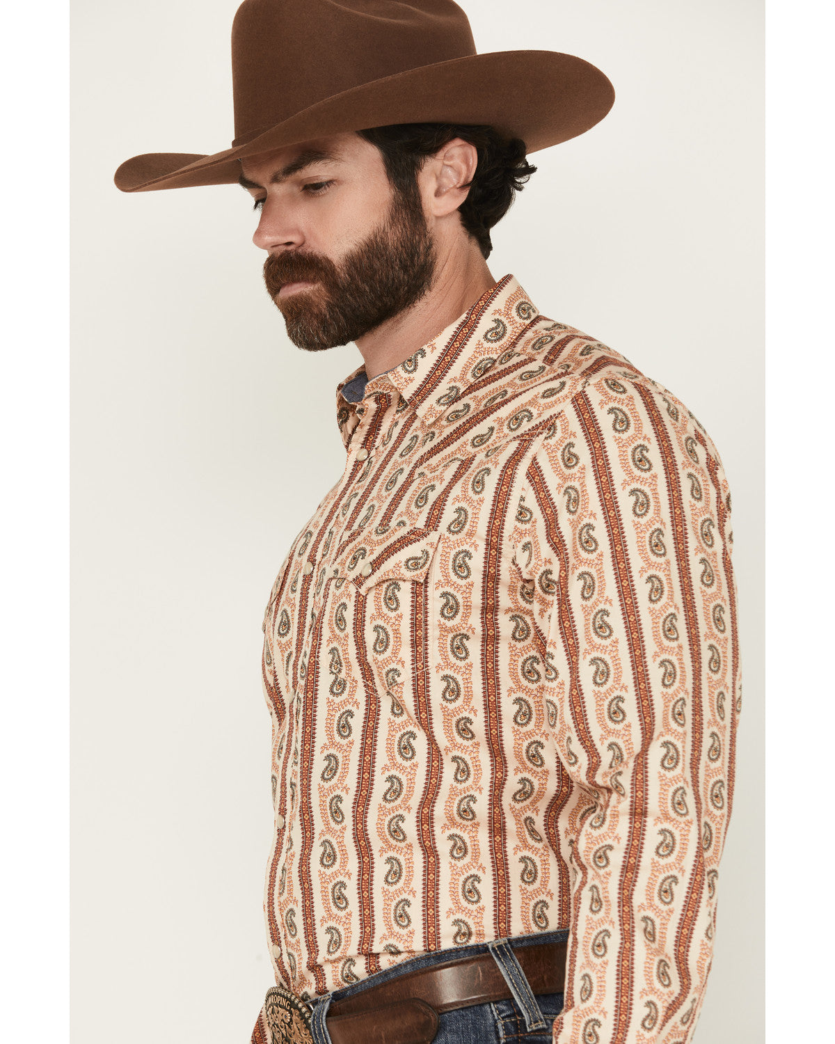 Men's Stillwell Paisley Print Long Sleeve Snap Western Shir