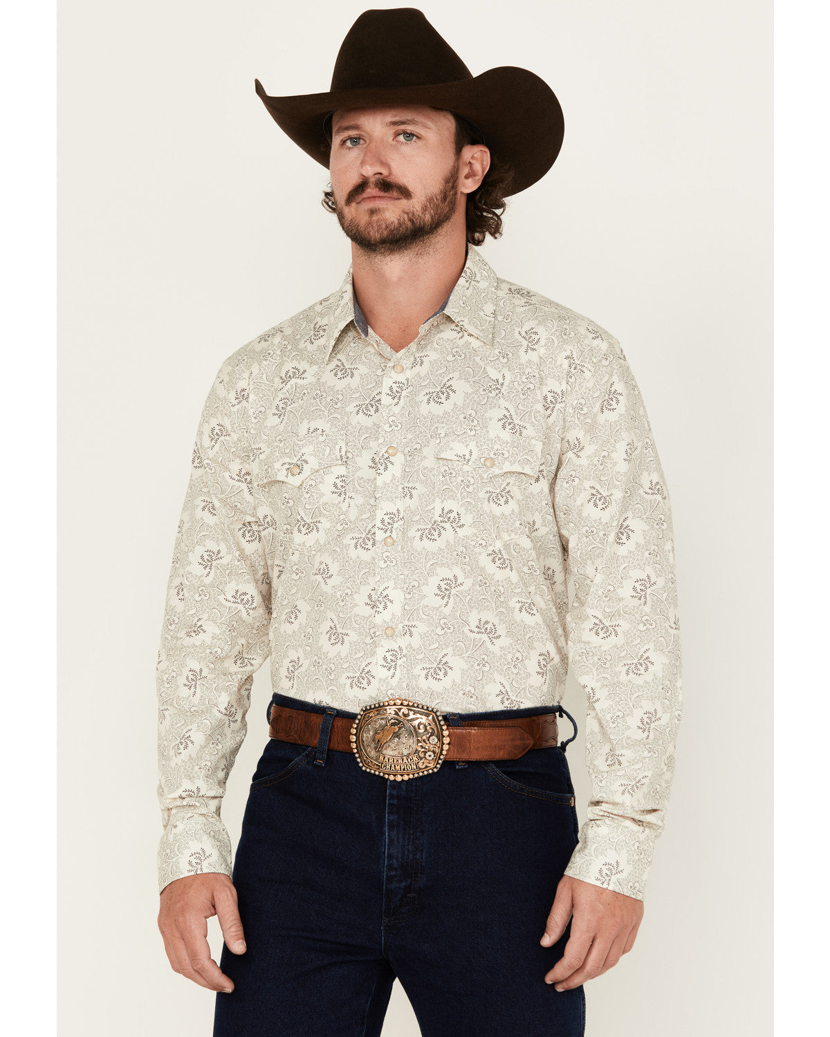 Men's Treven Floral Print Long Sleeve Snap Western Shirt