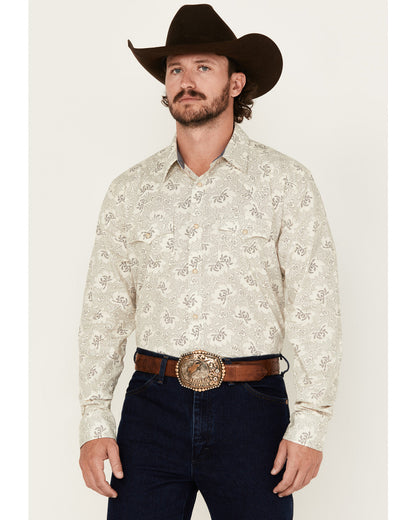 Men's Treven Floral Print Long Sleeve Snap Western Shirt
