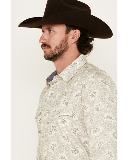 Men's Treven Floral Print Long Sleeve Snap Western Shirt