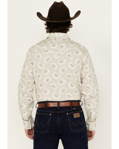 Men's Treven Floral Print Long Sleeve Snap Western Shirt