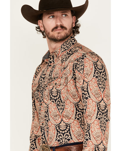 Men's Graysill Medallion Print Long Sleeve Snap Western Shi