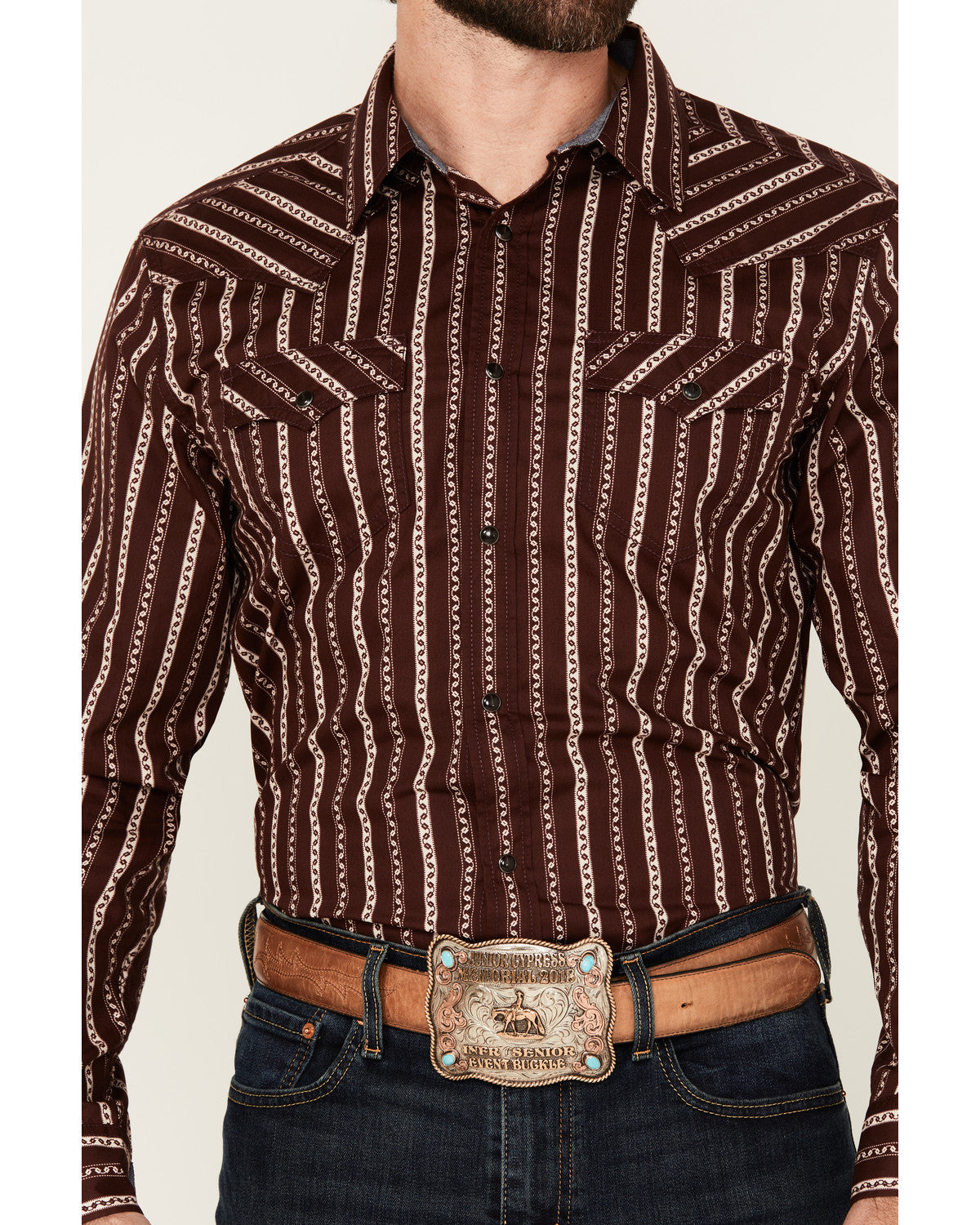 Men's Hansen Vertical Striped Wallpaper Print Long Sleeve S