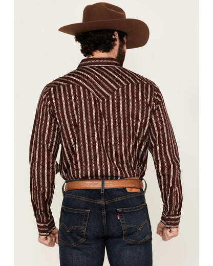 Men's Hansen Vertical Striped Wallpaper Print Long Sleeve S