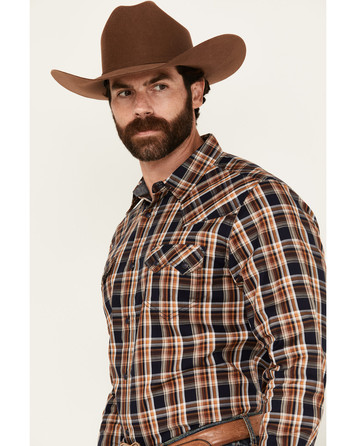 Men's Winfield Plaid Print Long Sleeve Snap Western Shirt