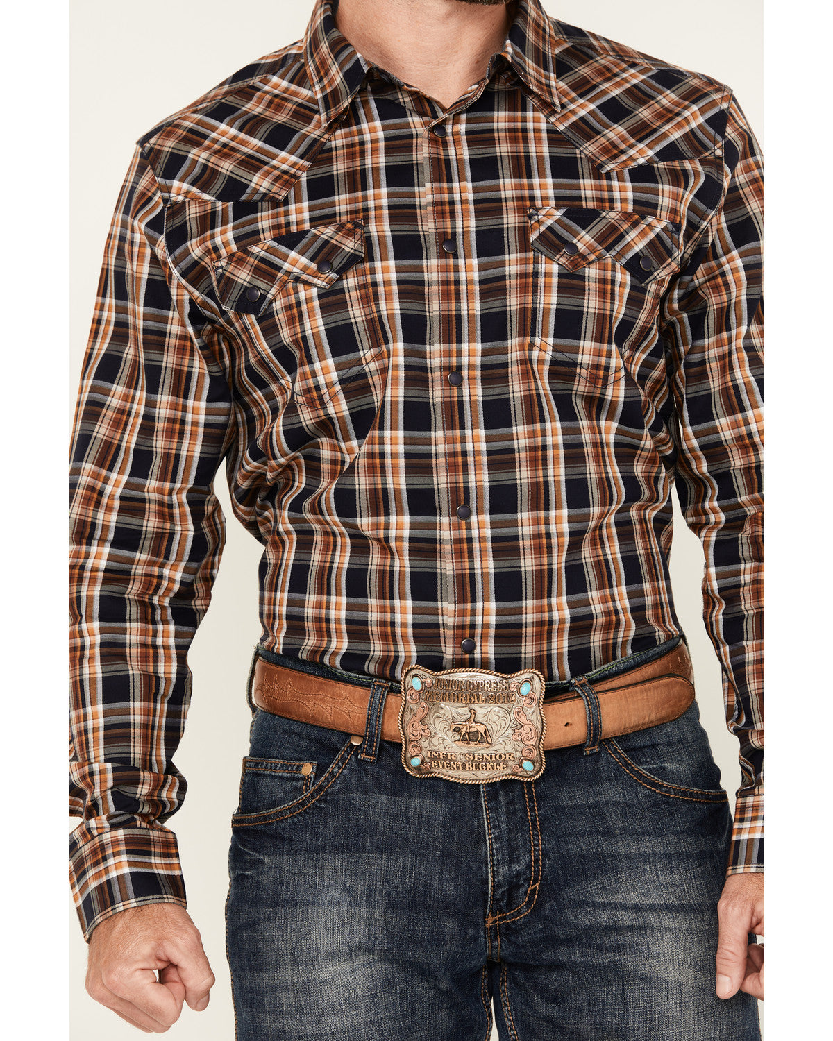 Men's Winfield Plaid Print Long Sleeve Snap Western Shirt