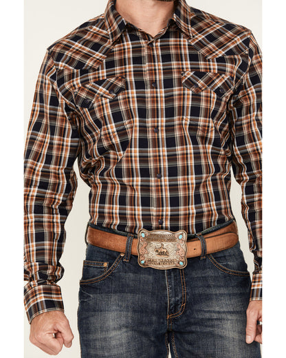 Men's Winfield Plaid Print Long Sleeve Snap Western Shirt