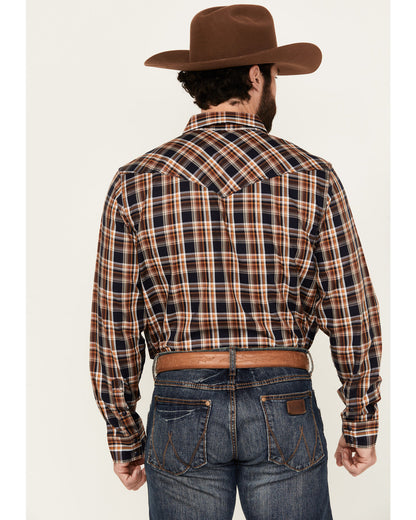 Men's Winfield Plaid Print Long Sleeve Snap Western Shirt