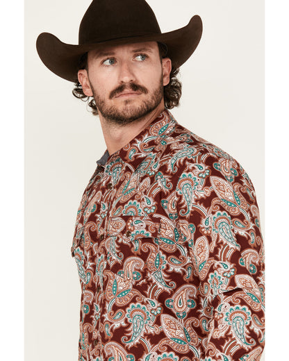 Men's Noah Paisley Print Long Sleeve Snap Western Shirt