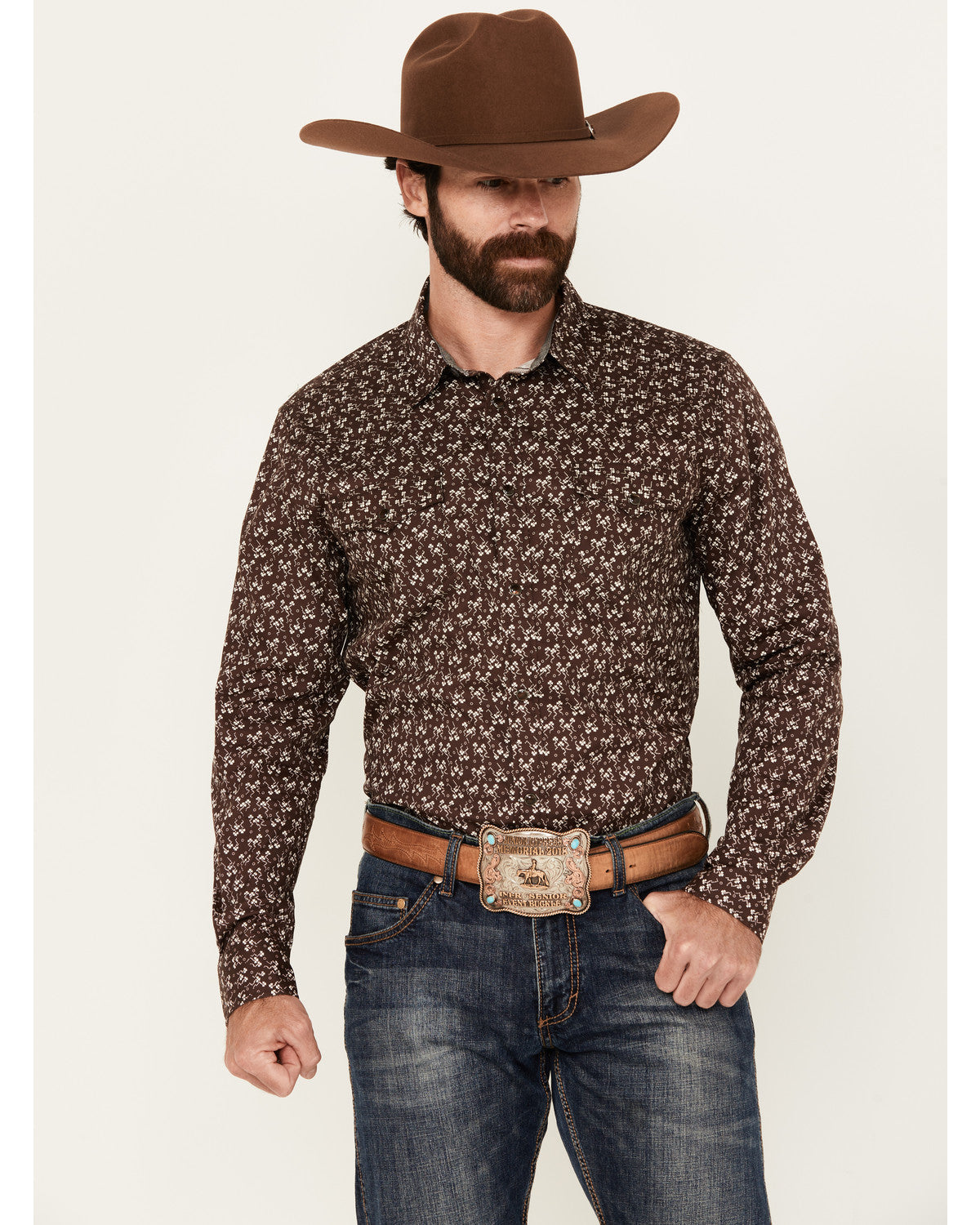 Men's Garrison Floral Print Long Sleeve Snap Western Shirt