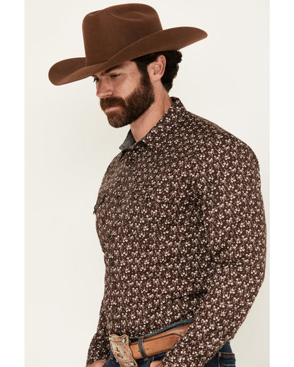 Men's Garrison Floral Print Long Sleeve Snap Western Shirt
