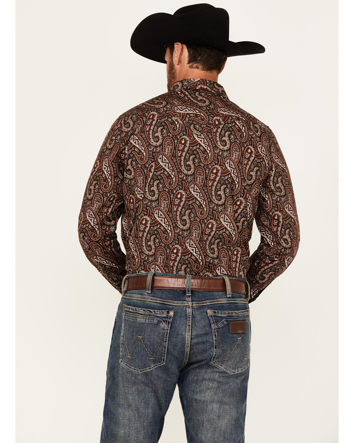 Men's Leo Paisley Print Long Sleeve Snap Western Shirt