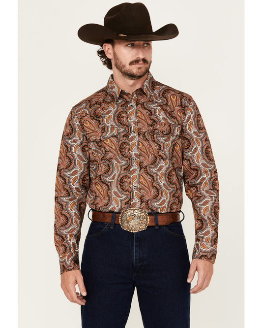 Men's Dennis Paisley Print Long Sleeve Snap Western Shirt