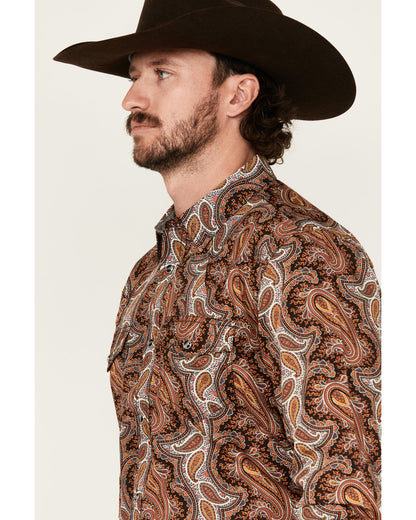 Men's Dennis Paisley Print Long Sleeve Snap Western Shirt