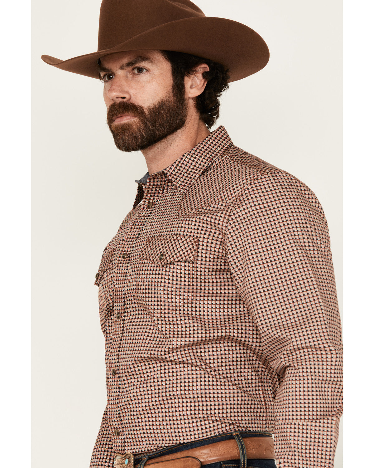 Men's Ramon Plaid Print Long Sleeve Snap Western Shirt