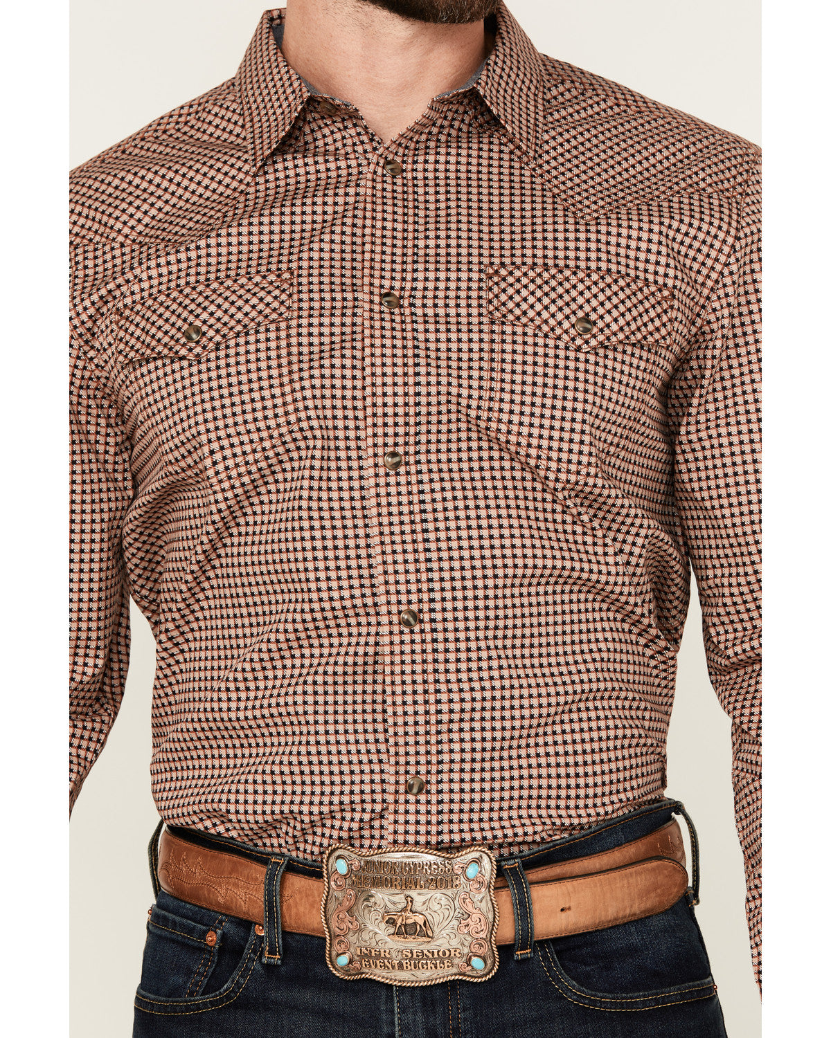 Men's Ramon Plaid Print Long Sleeve Snap Western Shirt