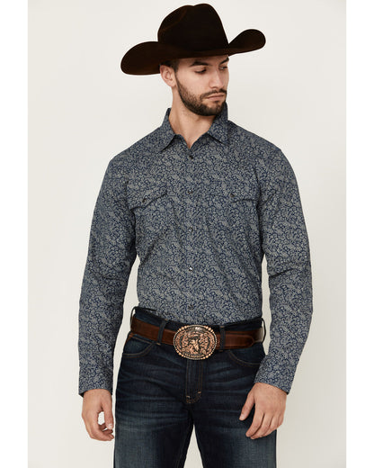 Men's Grande Floral Print Long Sleeve Pearl Snap Western Sh