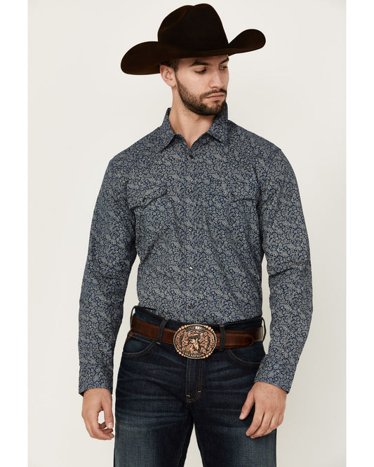 Men's Grande Floral Print Long Sleeve Pearl Snap Western Sh