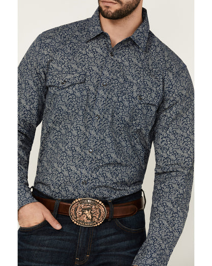 Men's Grande Floral Print Long Sleeve Pearl Snap Western Sh