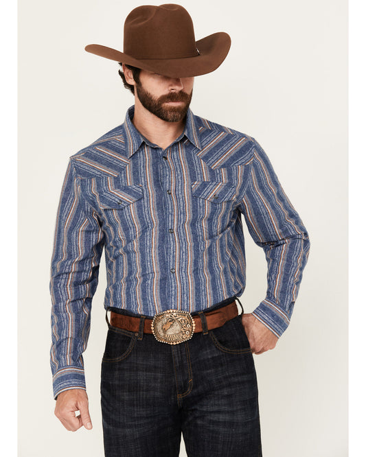 Men's Alpine Southwestern Striped Long Sleeve Pearl Snap We