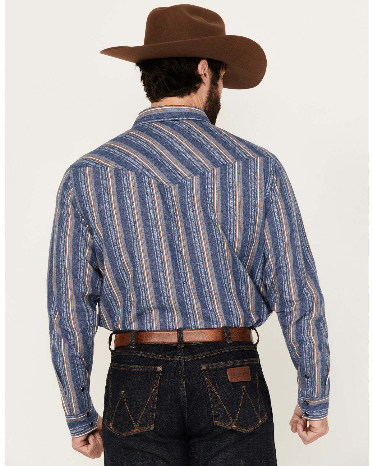 Men's Alpine Southwestern Striped Long Sleeve Pearl Snap We