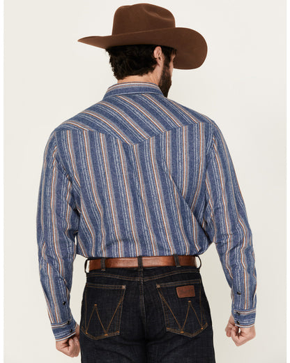 Men's Alpine Southwestern Striped Long Sleeve Pearl Snap We