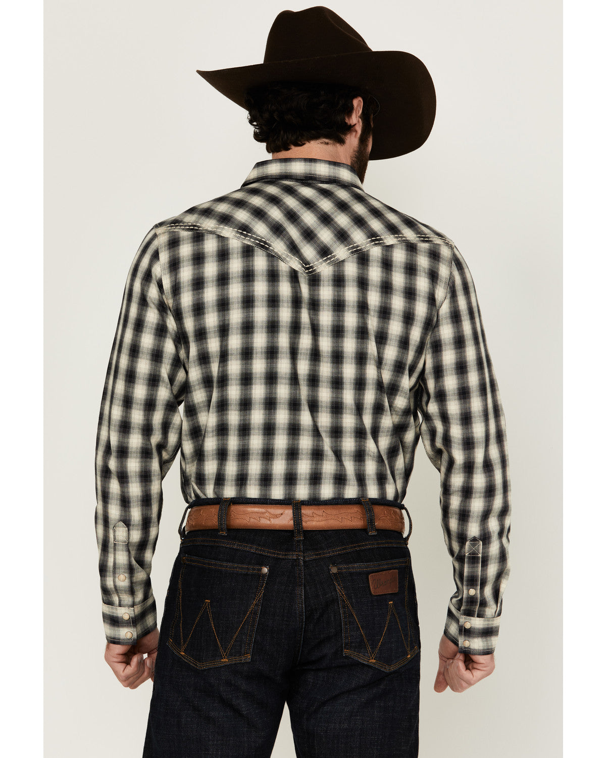 Men's Rey Plaid Print Long Sleeve Snap Western Shirt