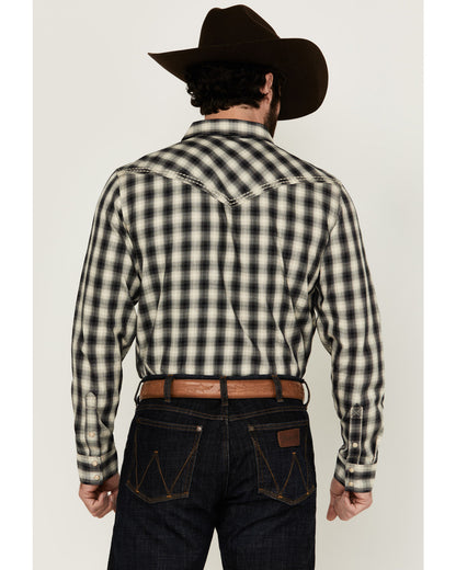 Men's Rey Plaid Print Long Sleeve Snap Western Shirt