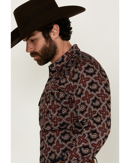 Men's Daybreak Geo Print Long Sleeve Snap Western Shirt