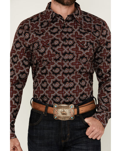 Men's Daybreak Geo Print Long Sleeve Snap Western Shirt